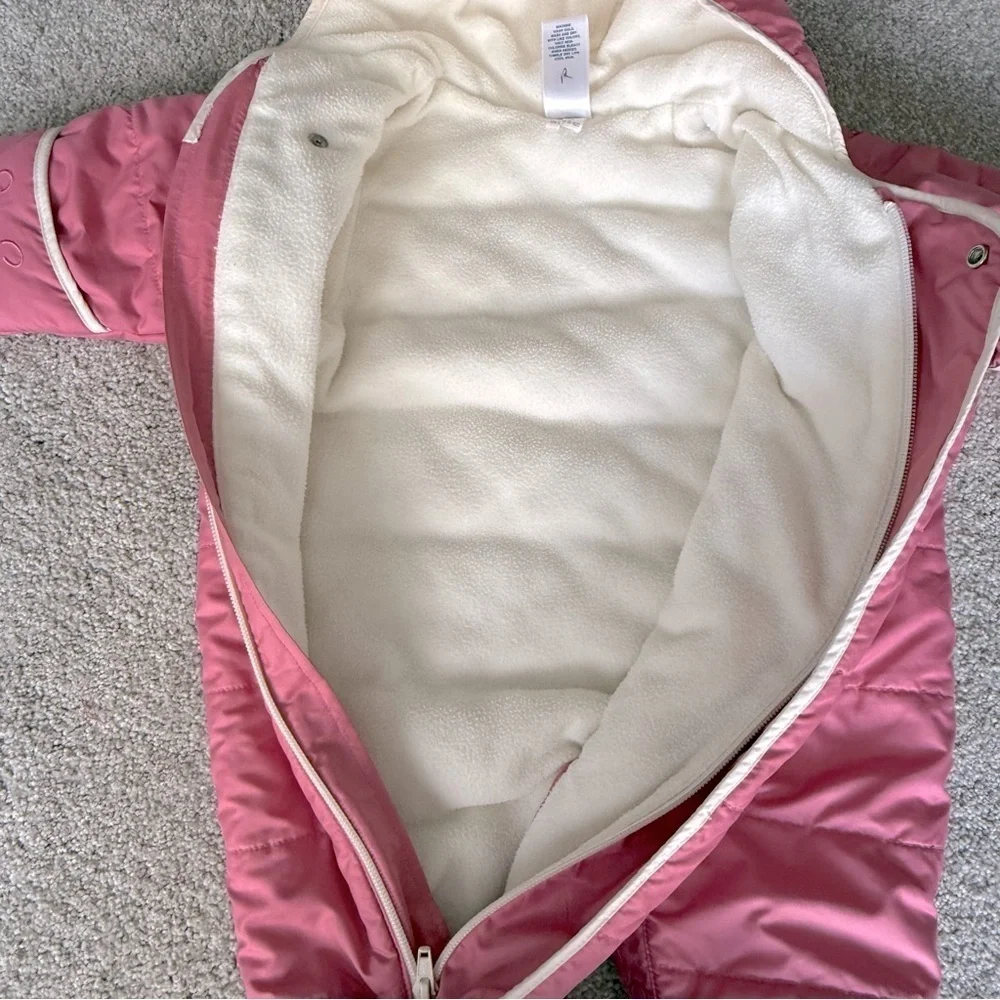 Baby Gap rose pink and cream snowsuit size newborn 3-6 months